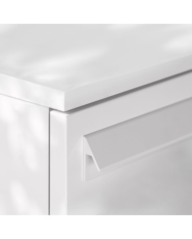 Tirador de mueble blanco brillante VERBA tirador de diseño montado en un mueble