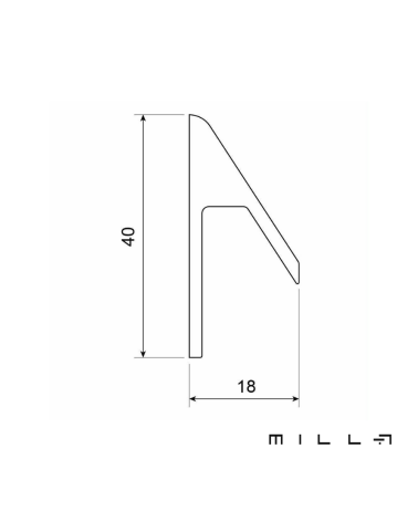 Tirador de mueble VERBA con esquema técnico