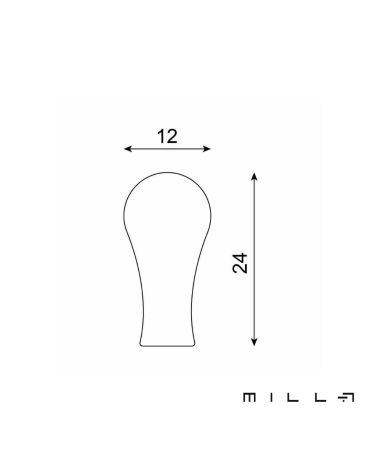 Tirador de mueble MAKAO con esquema técnico