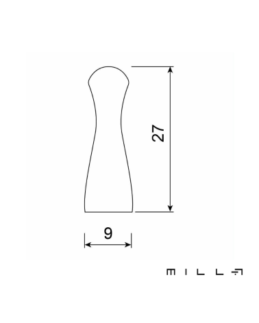 Tirador de mueble AVERE con esquema técnico