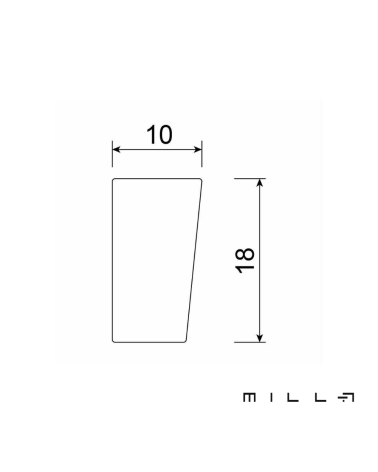 Tirador de mueble LATINO con esquema técnico