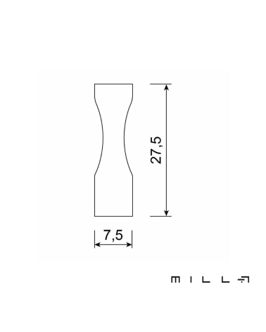 Tirador de mueble ESSEN con esquema técnico