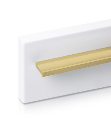 Tirador de mueble anodizado en oro ESSEN tirador de diseño fijado en un panel