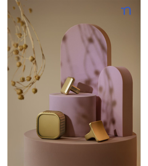 Botón de mueble dorado pulido SIENA tirador de diseño