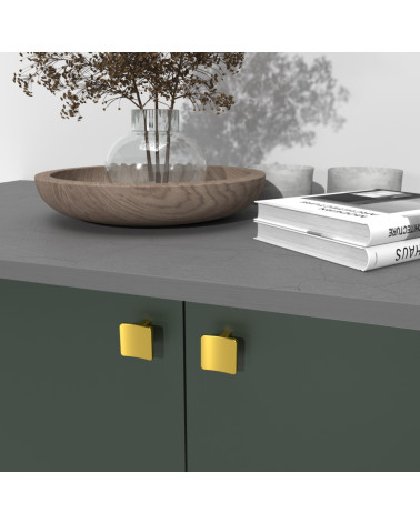 Tirador de mueble oro pulido SIENA diseño montado en un mueble