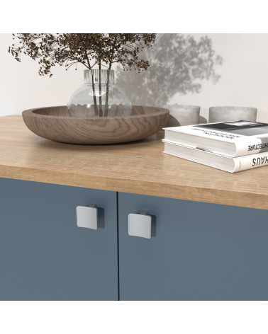 Tirador de mueble cromo satinado SIENA diseño montado en un mueble