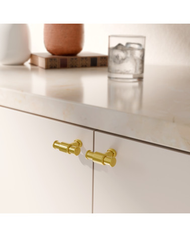 Tirador de mueble oro pulido GALIUM diseño montado en un mueble