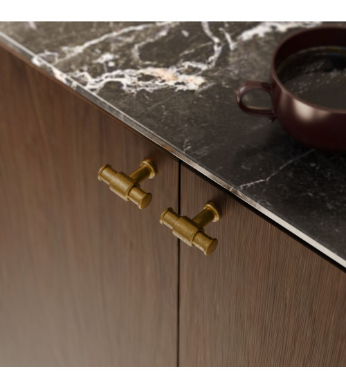 Botón de mueble pátina sobre latón GALIUM tirador de diseño