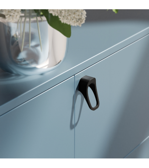 Botón de mueble negro mate LAGO tirador de diseño