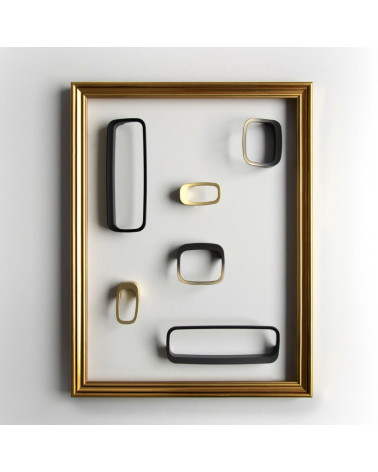Botón de mueble LAGO tirador de diseño presentado en un marco