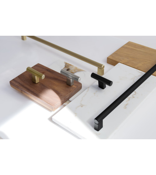 Botón de mueble negro mate LARGO tirador de diseño